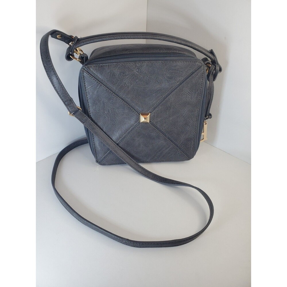 B.O.C. Born Square Vegan Leather Crossbody Purse Satchel Gray